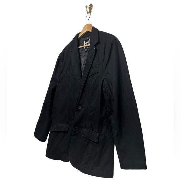 VINTAGE GUESS Sword Print Blazer Black L - Picture 5 of 8
